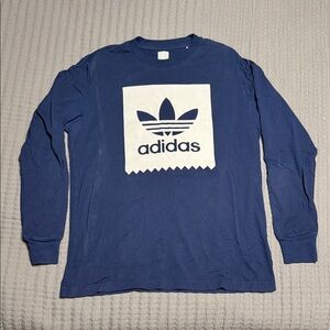 Adidas Blue Long Sleeve Tee with Logo